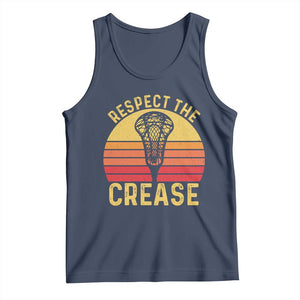 Funny Lacrosse Lax Goalie Goalkeeper Tank Top Respect The Crease TS11 Navy Print Your Wear