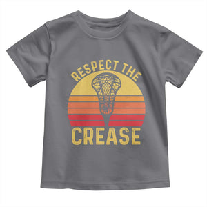 Funny Lacrosse Lax Goalie Goalkeeper Toddler T Shirt Respect The Crease TS11 Charcoal Print Your Wear