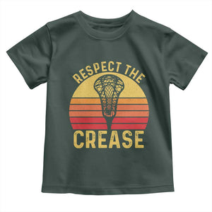Funny Lacrosse Lax Goalie Goalkeeper Toddler T Shirt Respect The Crease TS11 Dark Forest Green Print Your Wear