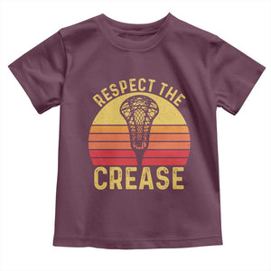 Funny Lacrosse Lax Goalie Goalkeeper Toddler T Shirt Respect The Crease TS11 Maroon Print Your Wear