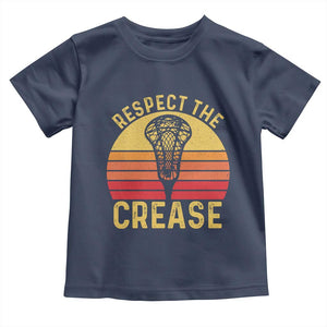 Funny Lacrosse Lax Goalie Goalkeeper Toddler T Shirt Respect The Crease TS11 Navy Print Your Wear