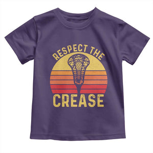 Funny Lacrosse Lax Goalie Goalkeeper Toddler T Shirt Respect The Crease TS11 Purple Print Your Wear