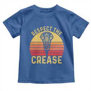 Funny Lacrosse Lax Goalie Goalkeeper Toddler T Shirt Respect The Crease TS11 Royal Blue Print Your Wear