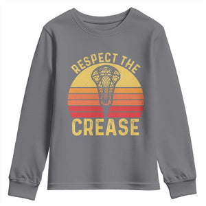 Funny Lacrosse Lax Goalie Goalkeeper Youth Sweatshirt Respect The Crease TS11 Charcoal Print Your Wear