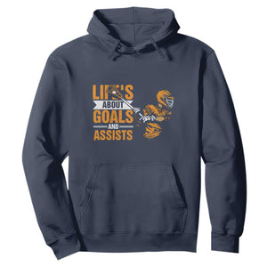 Funny Lacrosse Lax Player Hoodie Life's About Goals And Assists TS11 Navy Print Your Wear