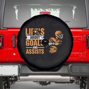 Funny Lacrosse Lax Player Spare Tire Cover Life's About Goals And Assists TS11 Black Print Your Wear