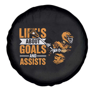 Funny Lacrosse Lax Player Spare Tire Cover Life's About Goals And Assists TS11 Print Your Wear