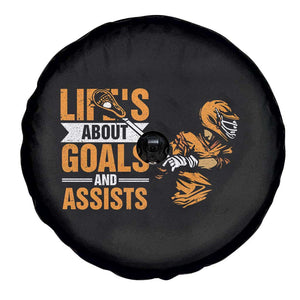Funny Lacrosse Lax Player Spare Tire Cover Life's About Goals And Assists TS11 Print Your Wear