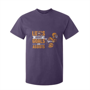 Funny Lacrosse Lax Player T Shirt For Kid Life's About Goals And Assists TS11 Purple Print Your Wear