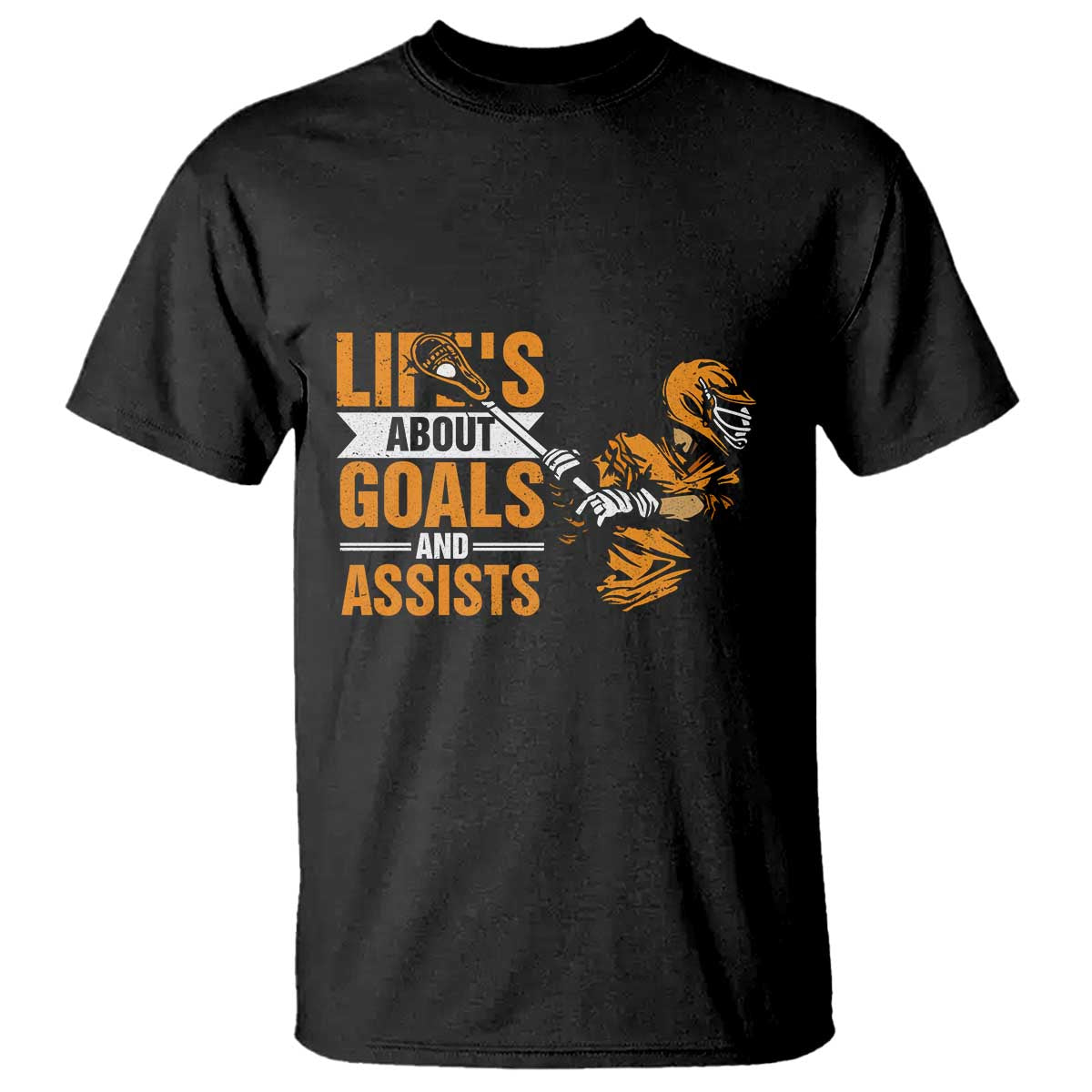 Funny Lacrosse Lax Player T Shirt Life's About Goals And Assists TS11 Black Print Your Wear