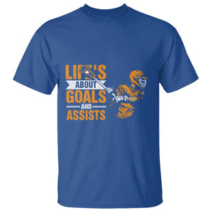 Funny Lacrosse Lax Player T Shirt Life's About Goals And Assists TS11 Royal Blue Print Your Wear