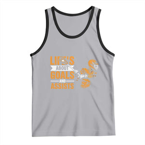 Funny Lacrosse Lax Player Tank Top Life's About Goals And Assists TS11 Athletic Heather Black Print Your Wear