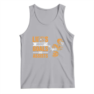 Funny Lacrosse Lax Player Tank Top Life's About Goals And Assists TS11 Athletic Heather Print Your Wear
