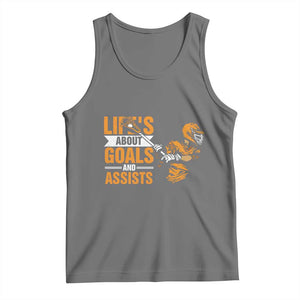 Funny Lacrosse Lax Player Tank Top Life's About Goals And Assists TS11 Black Heather Print Your Wear