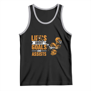 Funny Lacrosse Lax Player Tank Top Life's About Goals And Assists TS11 Black Athletic Heather Print Your Wear