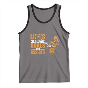 Funny Lacrosse Lax Player Tank Top Life's About Goals And Assists TS11 Deep Heather Black Print Your Wear