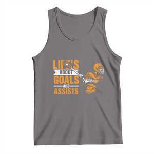 Funny Lacrosse Lax Player Tank Top Life's About Goals And Assists TS11 Deep Heather Print Your Wear
