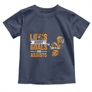 Funny Lacrosse Lax Player Toddler T Shirt Life's About Goals And Assists TS11 Navy Print Your Wear