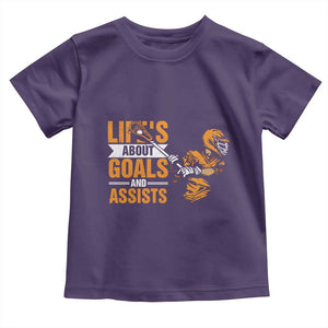 Funny Lacrosse Lax Player Toddler T Shirt Life's About Goals And Assists TS11 Purple Print Your Wear