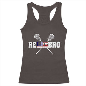 Funny Lacrosse Racerback Tank Top American Flag Relax Bro Lax Lover Joke TS10 Dark Chocolate Print Your Wear