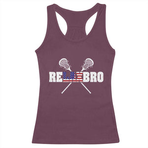 Funny Lacrosse Racerback Tank Top American Flag Relax Bro Lax Lover Joke TS10 Maroon Print Your Wear