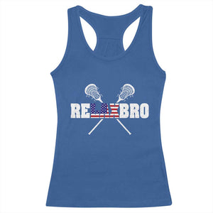 Funny Lacrosse Racerback Tank Top American Flag Relax Bro Lax Lover Joke TS10 Royal Blue Print Your Wear