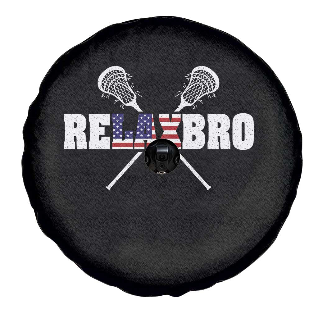 Funny Lacrosse Spare Tire Cover American Flag Relax Bro Lax Lover Joke TS10 Print Your Wear