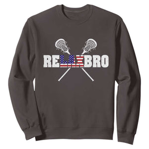 Funny Lacrosse Sweatshirt American Flag Relax Bro Lax Lover Joke TS10 Dark Chocolate Print Your Wear