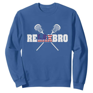 Funny Lacrosse Sweatshirt American Flag Relax Bro Lax Lover Joke TS10 Royal Blue Print Your Wear