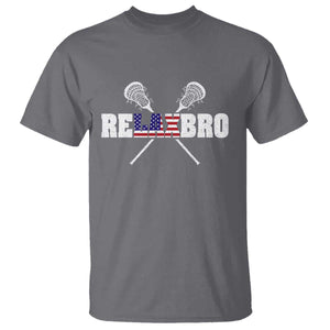 Funny Lacrosse T Shirt American Flag Relax Bro Lax Lover Joke TS10 Charcoal Print Your Wear