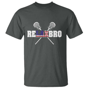 Funny Lacrosse T Shirt American Flag Relax Bro Lax Lover Joke TS10 Dark Heather Print Your Wear