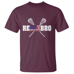 Funny Lacrosse T Shirt American Flag Relax Bro Lax Lover Joke TS10 Maroon Print Your Wear
