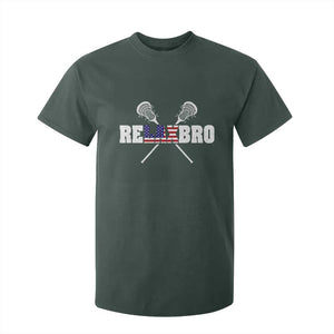 Funny Lacrosse T Shirt For Kid American Flag Relax Bro Lax Lover Joke TS10 Dark Forest Green Print Your Wear