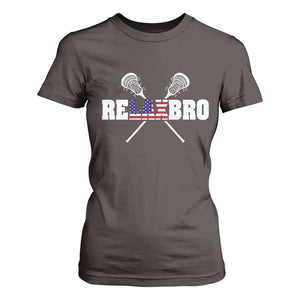 Funny Lacrosse T Shirt For Women American Flag Relax Bro Lax Lover Joke TS10 Dark Chocolate Print Your Wear