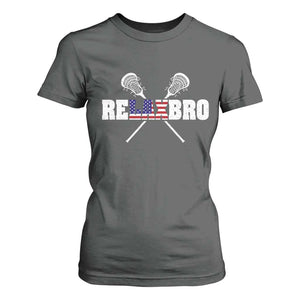 Funny Lacrosse T Shirt For Women American Flag Relax Bro Lax Lover Joke TS10 Dark Heather Print Your Wear