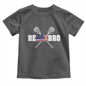 Funny Lacrosse Toddler T Shirt American Flag Relax Bro Lax Lover Joke TS10 Dark Heather Print Your Wear