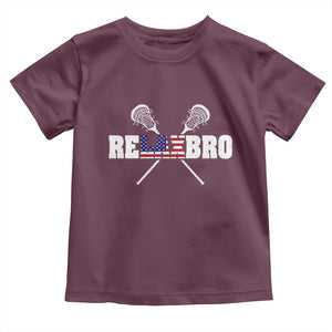 Funny Lacrosse Toddler T Shirt American Flag Relax Bro Lax Lover Joke TS10 Maroon Print Your Wear