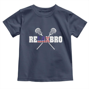 Funny Lacrosse Toddler T Shirt American Flag Relax Bro Lax Lover Joke TS10 Navy Print Your Wear