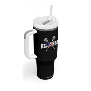 Funny Lacrosse Tumbler With Handle American Flag Relax Bro Lax Lover Joke TS10 Print Your Wear