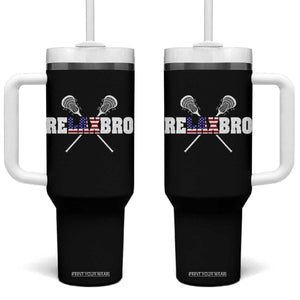 Funny Lacrosse Tumbler With Handle American Flag Relax Bro Lax Lover Joke TS10 One Size: 40 oz Black Print Your Wear