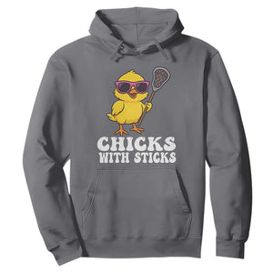 Funny Lax Girl Hoodie Chicks With Sticks Lacrosse Shooter TS11 Charcoal Print Your Wear
