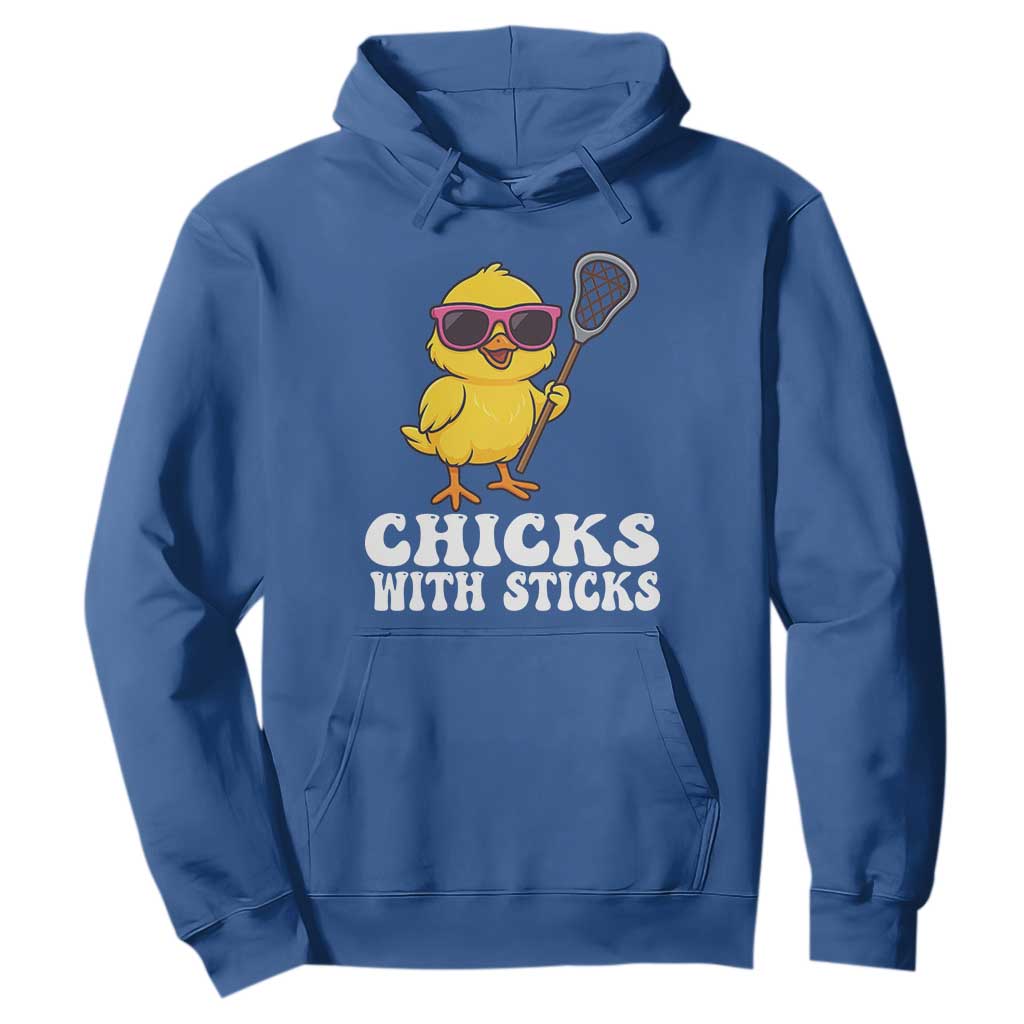 Funny Lax Girl Hoodie Chicks With Sticks Lacrosse Shooter TS11 Royal Blue Print Your Wear