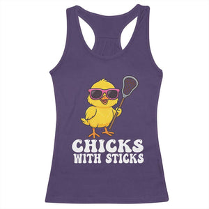 Funny Lax Girl Racerback Tank Top Chicks With Sticks Lacrosse Shooter TS11 Purple Print Your Wear