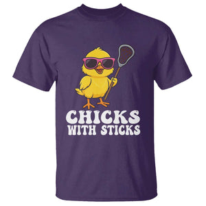 Funny Lax Girl T Shirt Chicks With Sticks Lacrosse Shooter TS11 Purple Print Your Wear