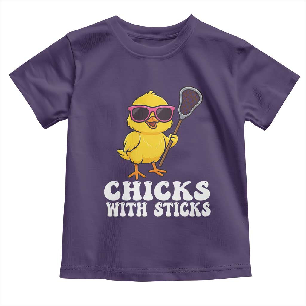 Funny Lax Girl Toddler T Shirt Chicks With Sticks Lacrosse Shooter TS11 Purple Print Your Wear