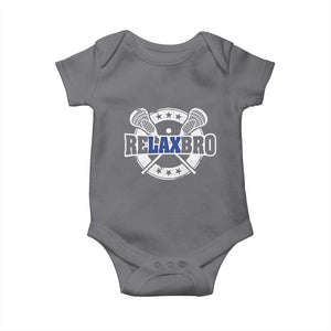Funny Lax Lover Relax Bro Baby Onesie Lacrosse Joke TS11 Charcoal Print Your Wear