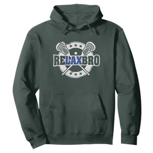 Funny Lax Lover Relax Bro Hoodie Lacrosse Joke TS11 Dark Forest Green Print Your Wear