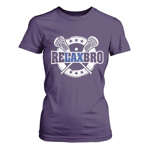 Funny Lax Lover Relax Bro T Shirt For Women Lacrosse Joke TS11 Purple Print Your Wear