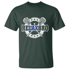 Funny Lax Lover Relax Bro T Shirt Lacrosse Joke TS11 Dark Forest Green Print Your Wear