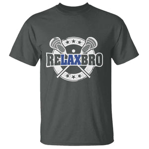 Funny Lax Lover Relax Bro T Shirt Lacrosse Joke TS11 Dark Heather Print Your Wear